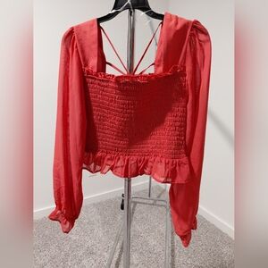 Chance or Fate Red Smocked Top